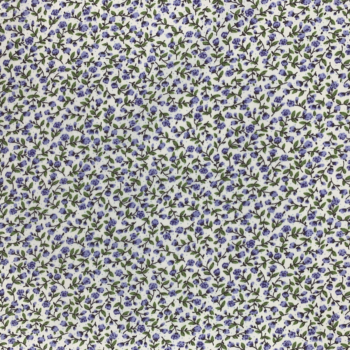 Poplin Prints Tiny Rose Lilac Pattern