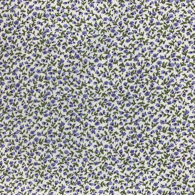 Poplin Prints Tiny Rose Lilac Pattern