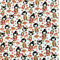 Remnant - Poplin Print - Turning Japanese - White (1.25m)