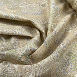 Poplin Print Bonnie Paisley Ivory Floral Cotton Woven Dress Fabric
