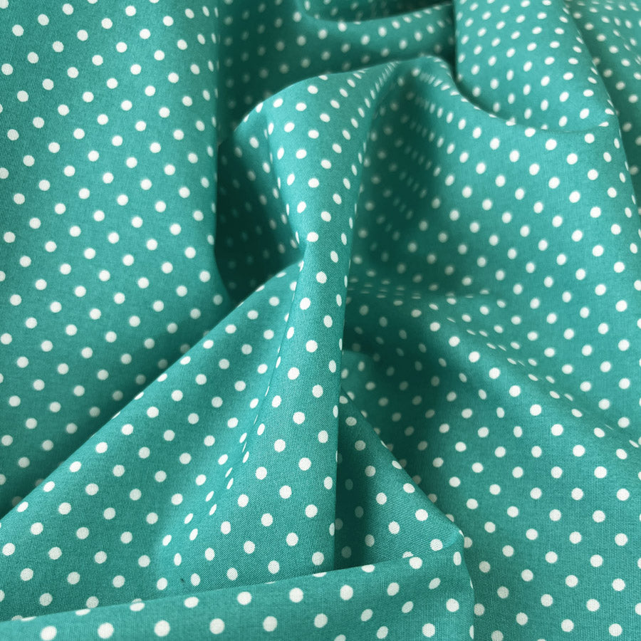 Poplin Print The Crafty Spot Aqua Cotton Dress Fabric