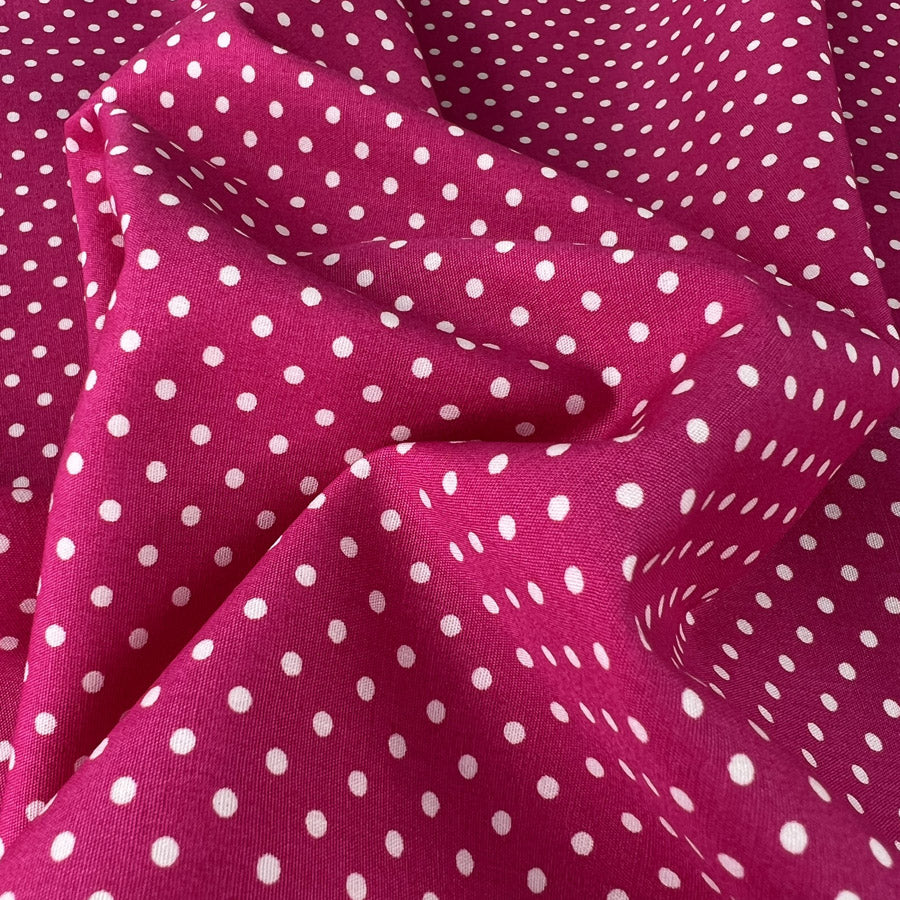 Poplin Print The Crafty Spot Cerise Cotton Dress Fabric