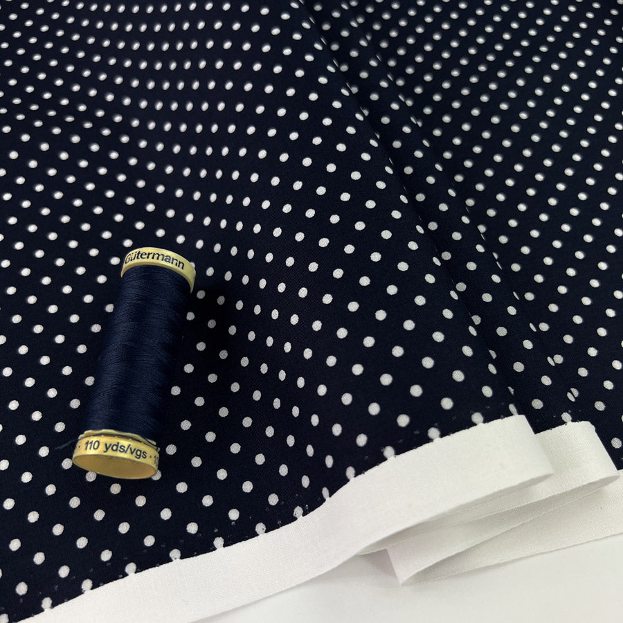 Poplin Print The Crafty Spot Dark Navy Cotton Dress Fabric