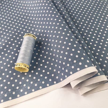 Poplin Print The Crafty Spot Dusky Blue Cotton Dress Fabric
