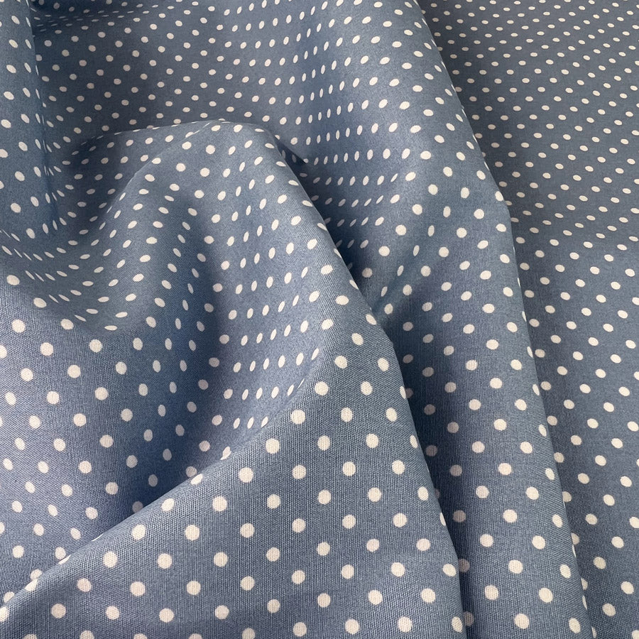 Poplin Print The Crafty Spot Dusky Blue Cotton Dress Fabric