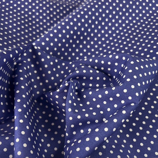 Poplin Print The Crafty Spot Light Navy Cotton Dress Fabric