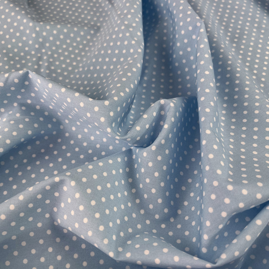 Poplin Print The Crafty Spot Pale Blue Cotton Dress Fabric
