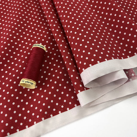 Poplin Print The Crafty Spot Red Cotton Dress Fabric
