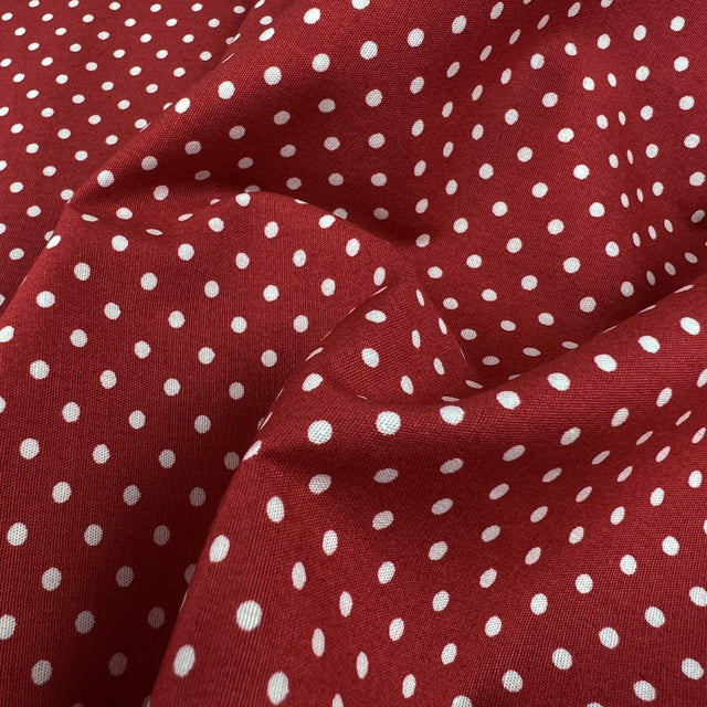Poplin Print The Crafty Spot Red Cotton Dress Fabric