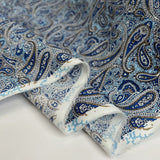 Poplin Styles Paisley Blue Navy Floral Cotton Dress Fabric Fold