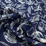 Poplin Styles Souveniers Navy Blue Abstract Shell Print Cotton Dress Fabric