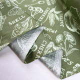 Poplin Styles Souveniers Sage Green Abstract Shell Print Cotton Dress Fabric Fold