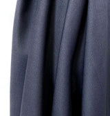 Potentate Midnight Faint Striped Dark Woven Woollen Suiting Fabric Mannequin Close Up Drape Fabric Photo