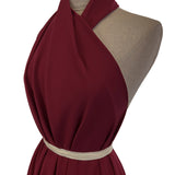 Prestige Wine Polyester Crepe Dressmaking Fabric Side