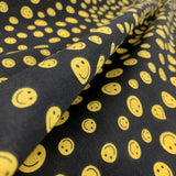 Pretty Polly All Smiles Black Yellow Smiley Faces On A Black Ground Fold