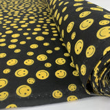 Pretty Polly All Smiles Black Yellow Smiley Faces On A Black Ground Roll