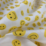 Pretty Polly All Smiles White Yellow Smiley Faces On A White Ground Fold
