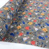 Pretty Polly Robots Grey Red Blue Roll