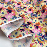 Pretty Polly Bloomburst Polyester Cotton Pink Multicoloured Floral Dress Fabric Fold