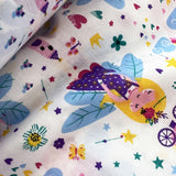 Pretty Polly Cotton Polyester Prinsess Print Fabric Fairy Godmother Close Up