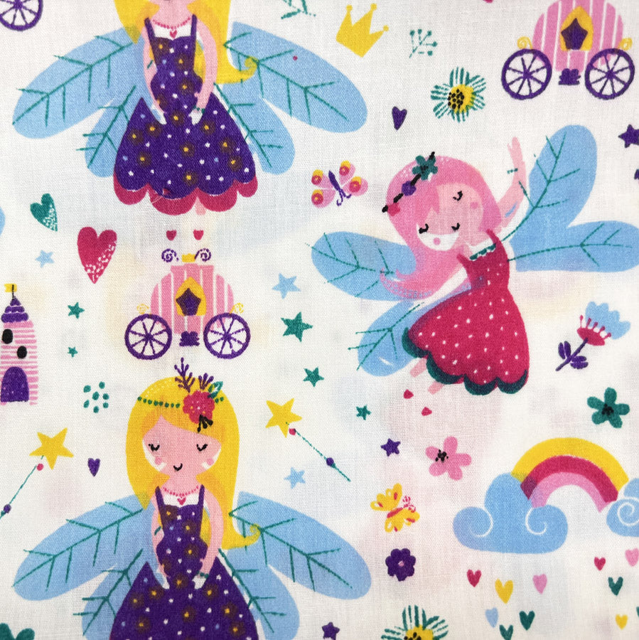Pretty Polly Cotton Polyester Prinsess Print Fabric Fairy Godmother Full
