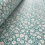 Pretty Polly Cotton Polyester Print Fabric Aqua Azalea Roll