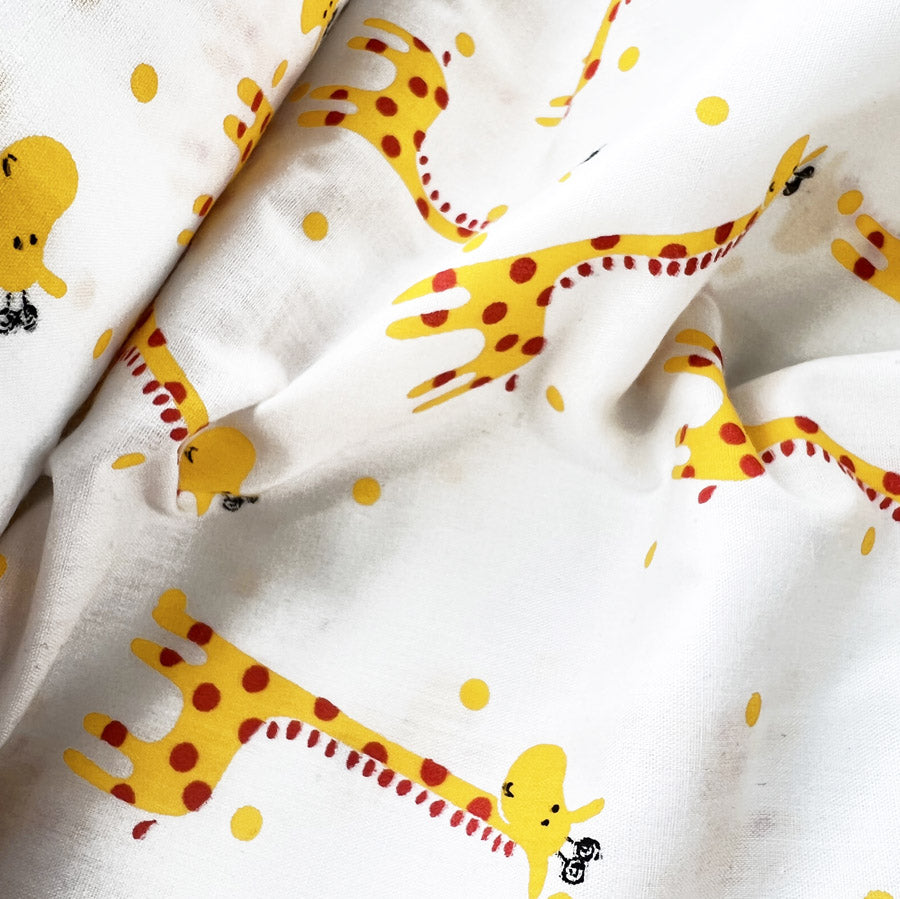 Pretty Polly Cotton Polyester Print Fabric Jolly Giraffe Close Up