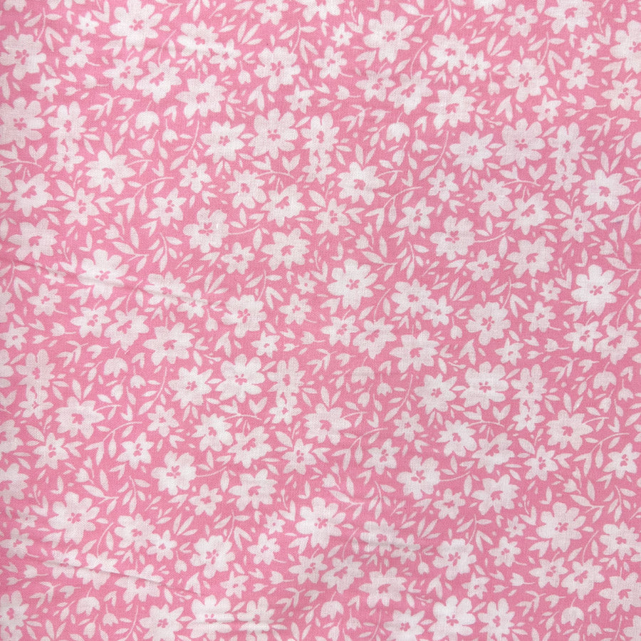Pretty Polly Cotton Polyester Print Fabric Pink Azalea Full