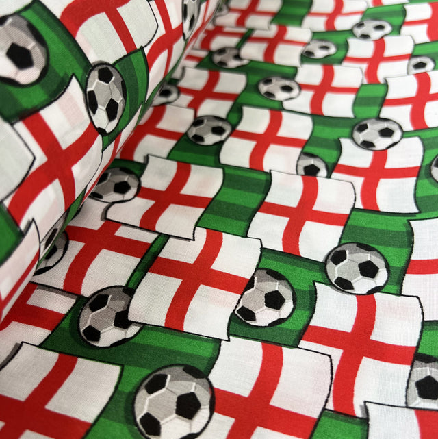 Pretty Polly Cotton Polyester Union Flag Print Fabric This Is Football Roll