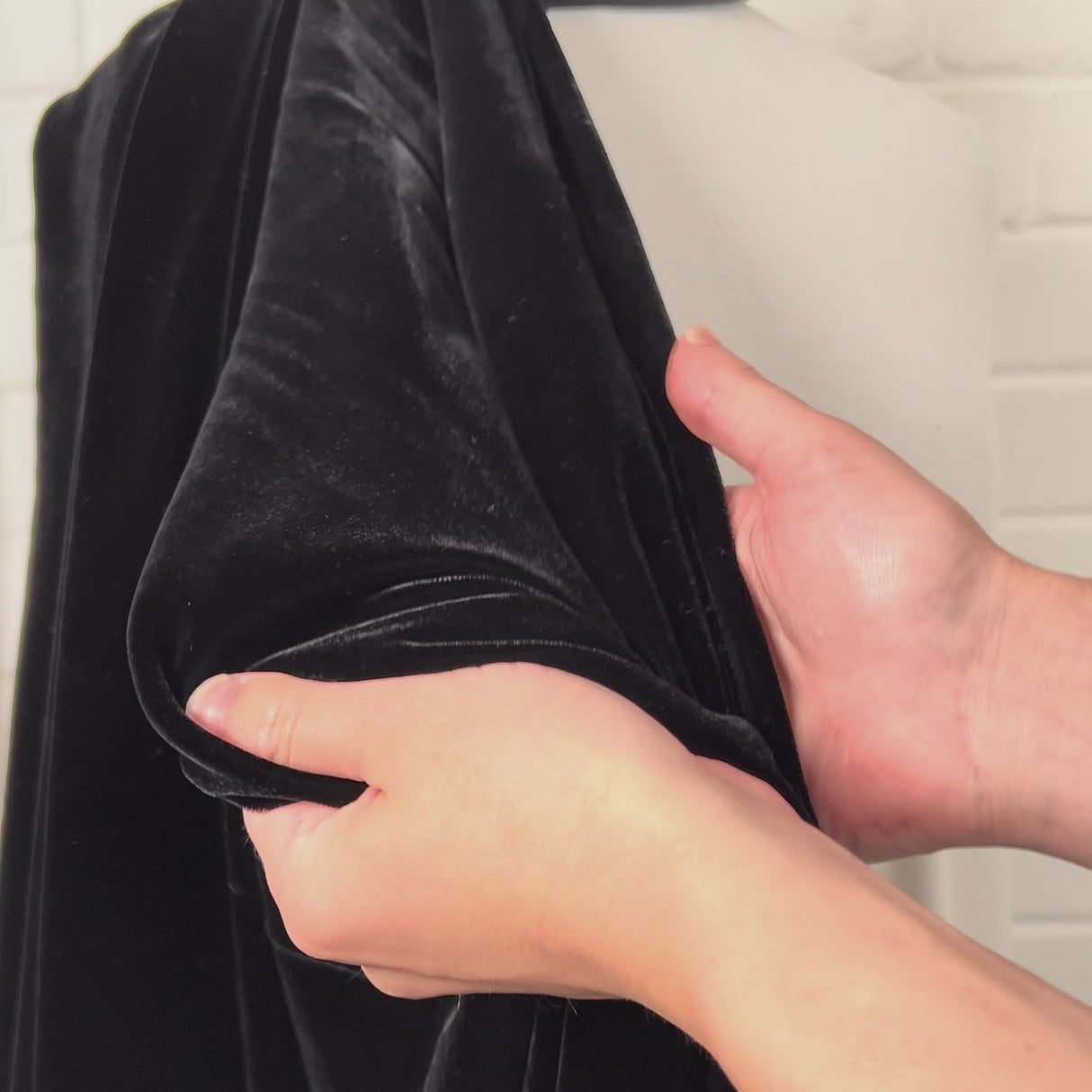 Premium 100% Silk Dress Fabric Dynasty Silk Velvet Black Video