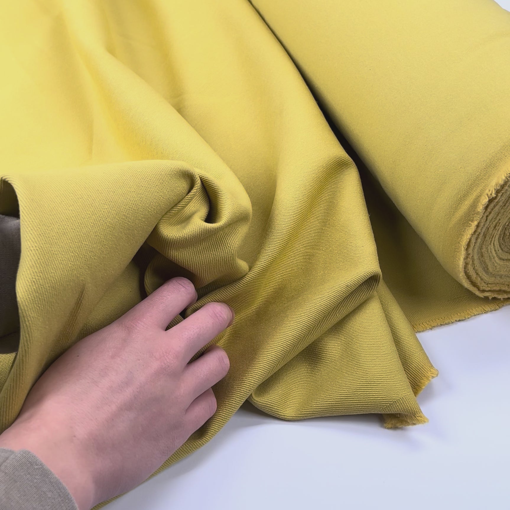 Pale Mustard Italian Cotton Moleskin Suit Fabric Call Me Mellow Yellow Video