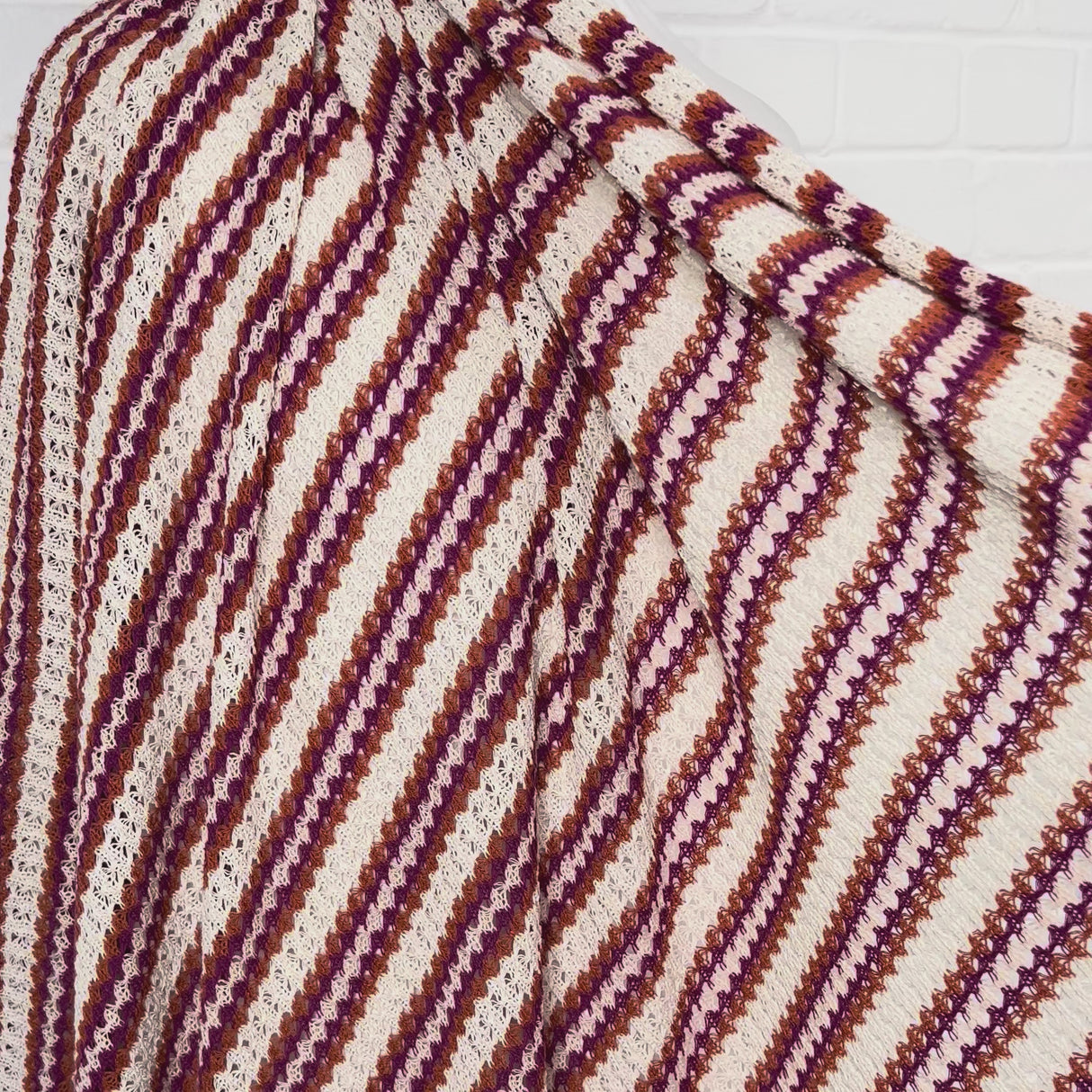 PolycottonPink Striped Crochet Dress Fabic Cadiz - Sunset Stripe Video