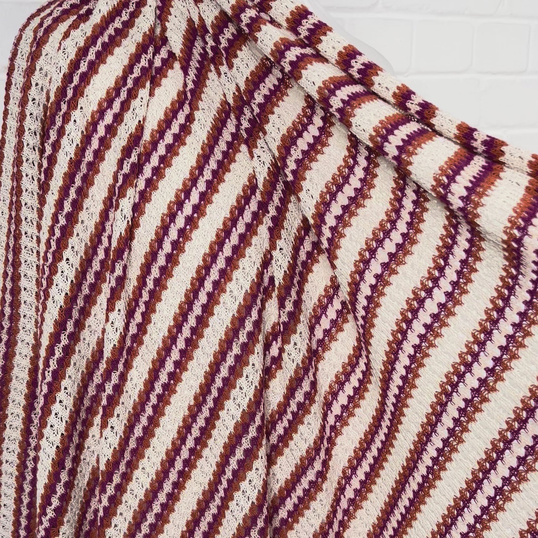 PolycottonPink Striped Crochet Dress Fabic Cadiz - Sunset Stripe Video