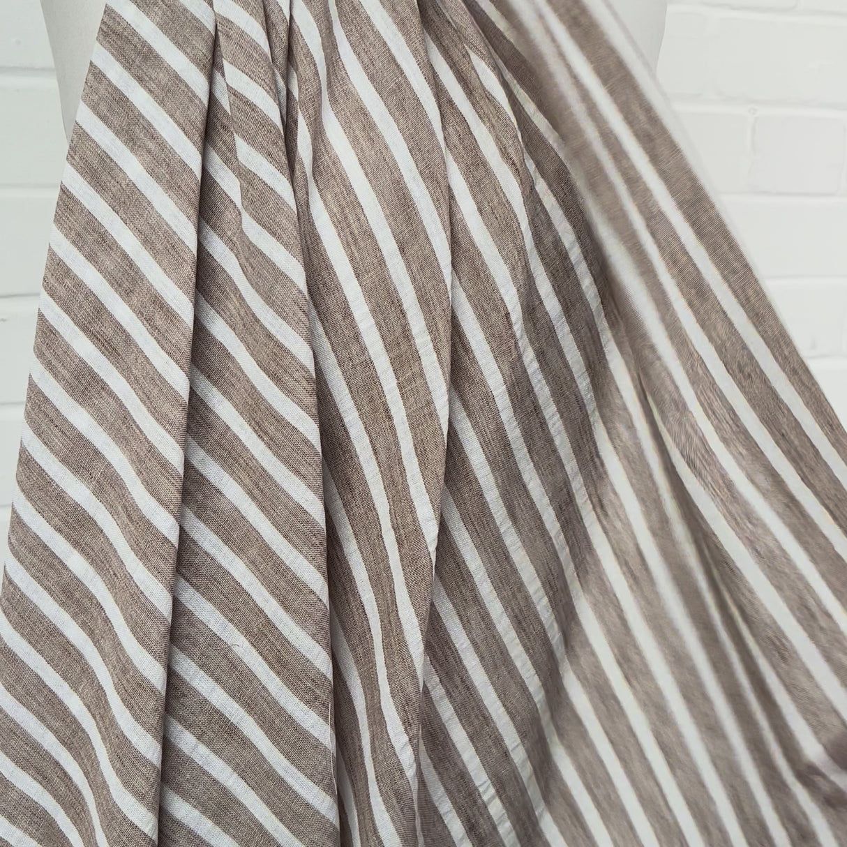 Linen Effect Stripe - Light Brown