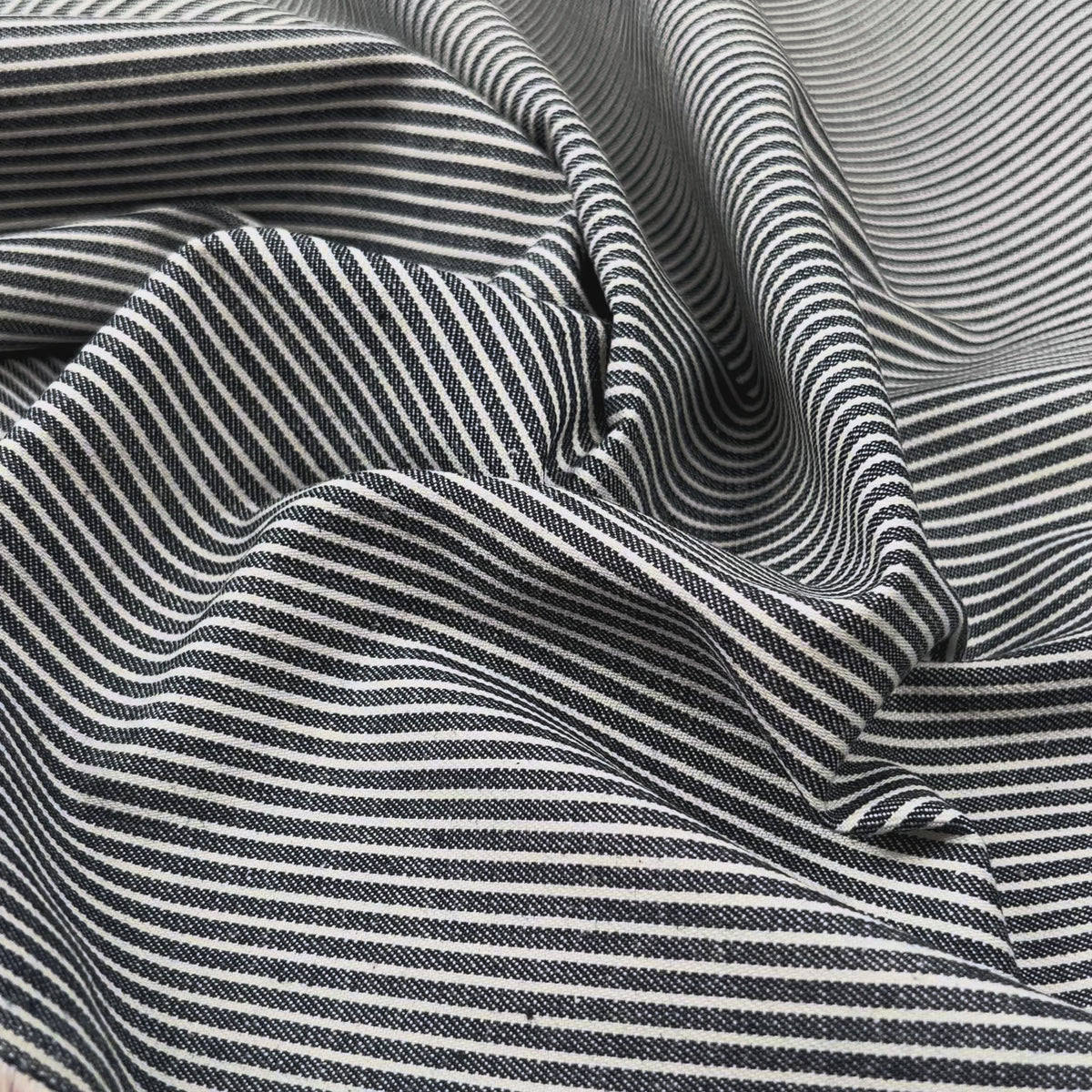 Wild Blue Yonder Cotton Blue White Stripe Woven Denim Jean Fabric Video