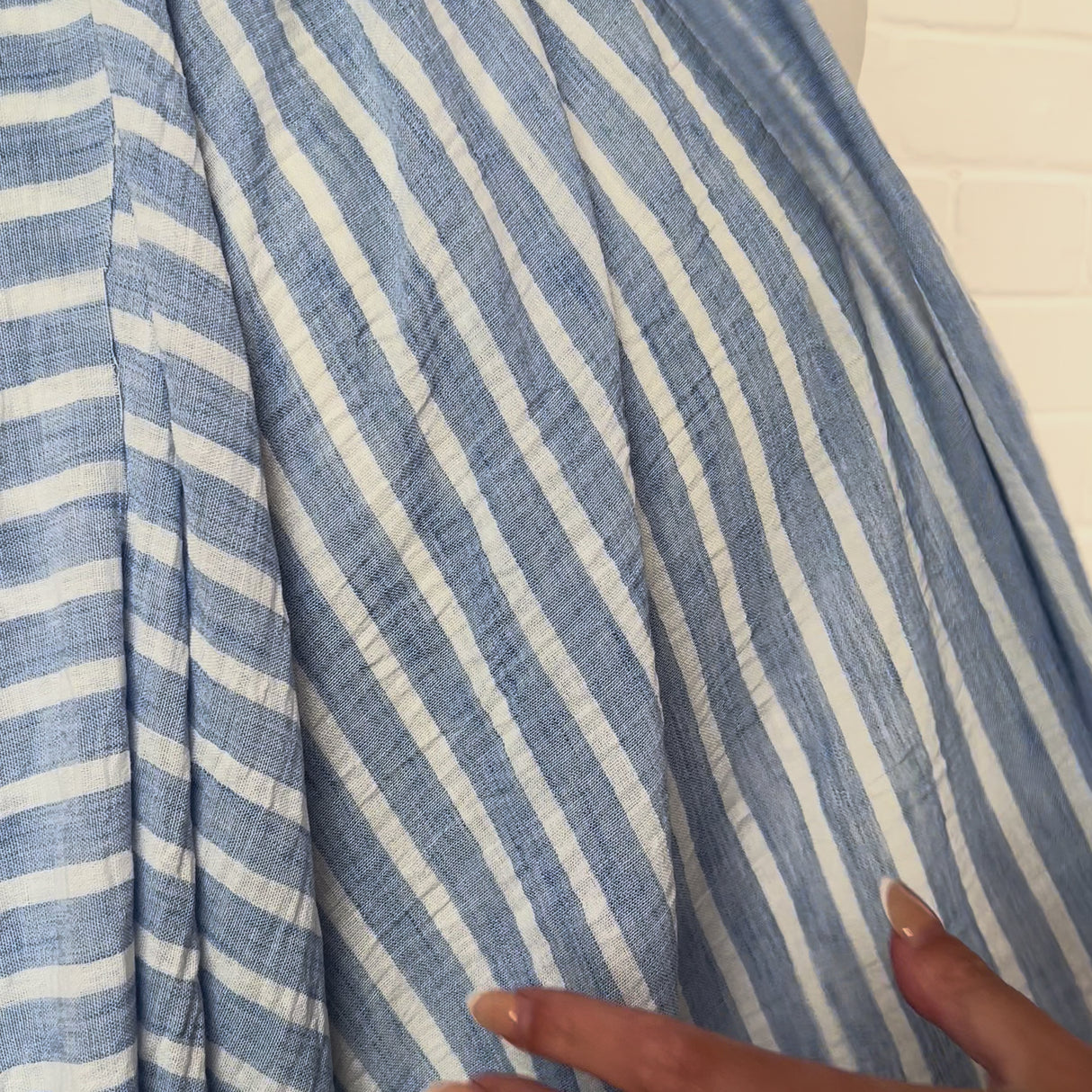 Linen Effect Stripe - Blue