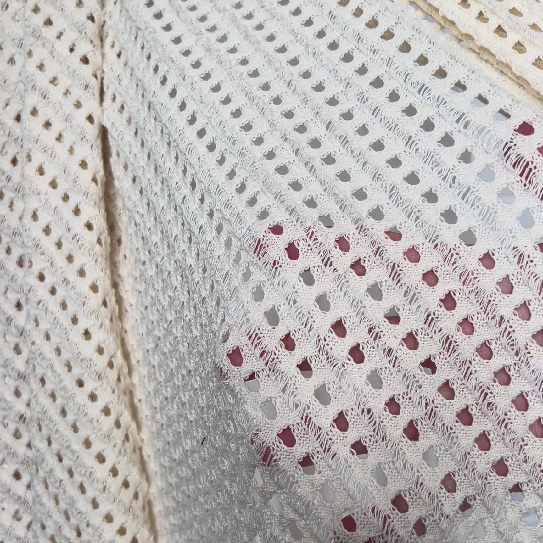 Sandy Shores Cotton Poly Cream Spanish Open Knit Fabric Video
