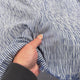 Crinkle Seersucker Stripe Blue Cotton Polyester Elastane White Woven Dress Fabric Video