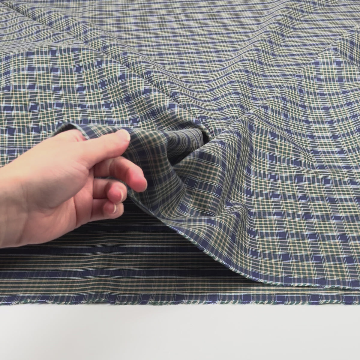 Green & Blue Cotton Check Shirting Fabric Clarkson's Check Video