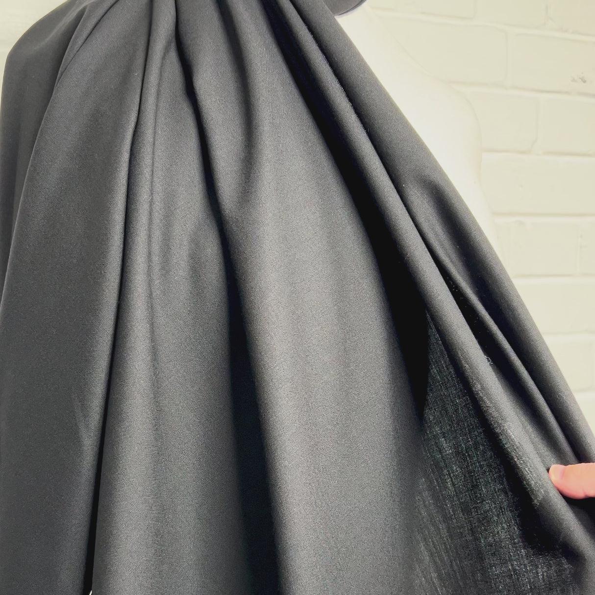 Black British Wool Deadstock Suiting Dress Fabric Sackville Street Video