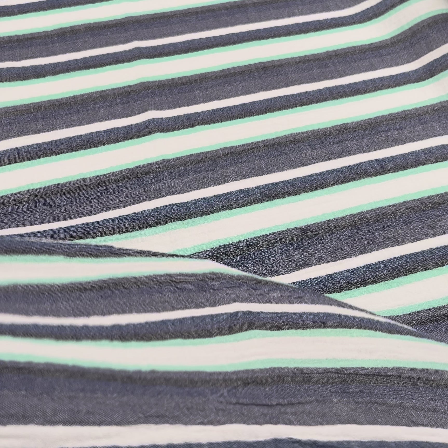 Double Gauze Water Ways Cotton Blue Stripe Dress Fabric Video