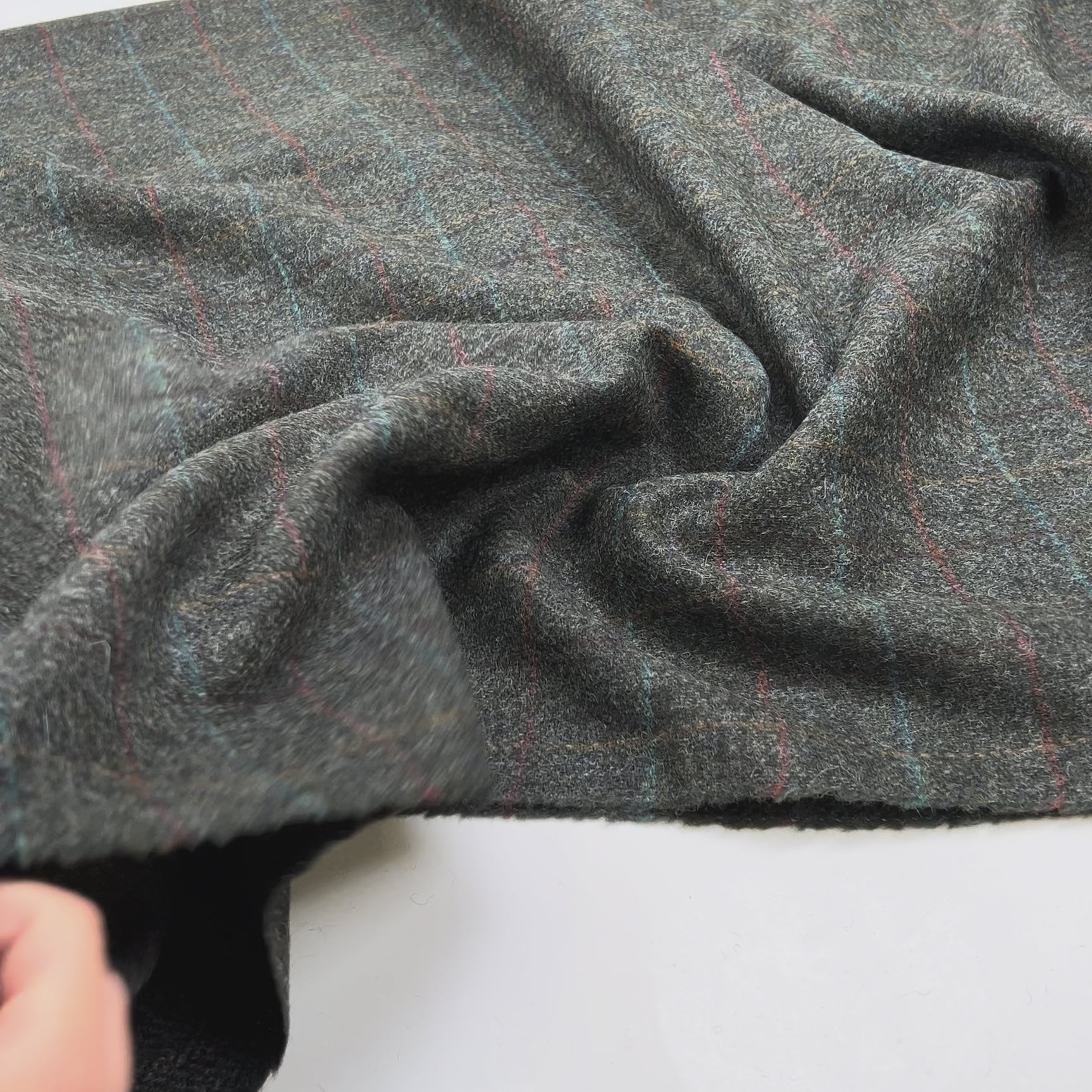British 100% Wool Tweed Suiting Fabric  Countryfile - Forest Check Video