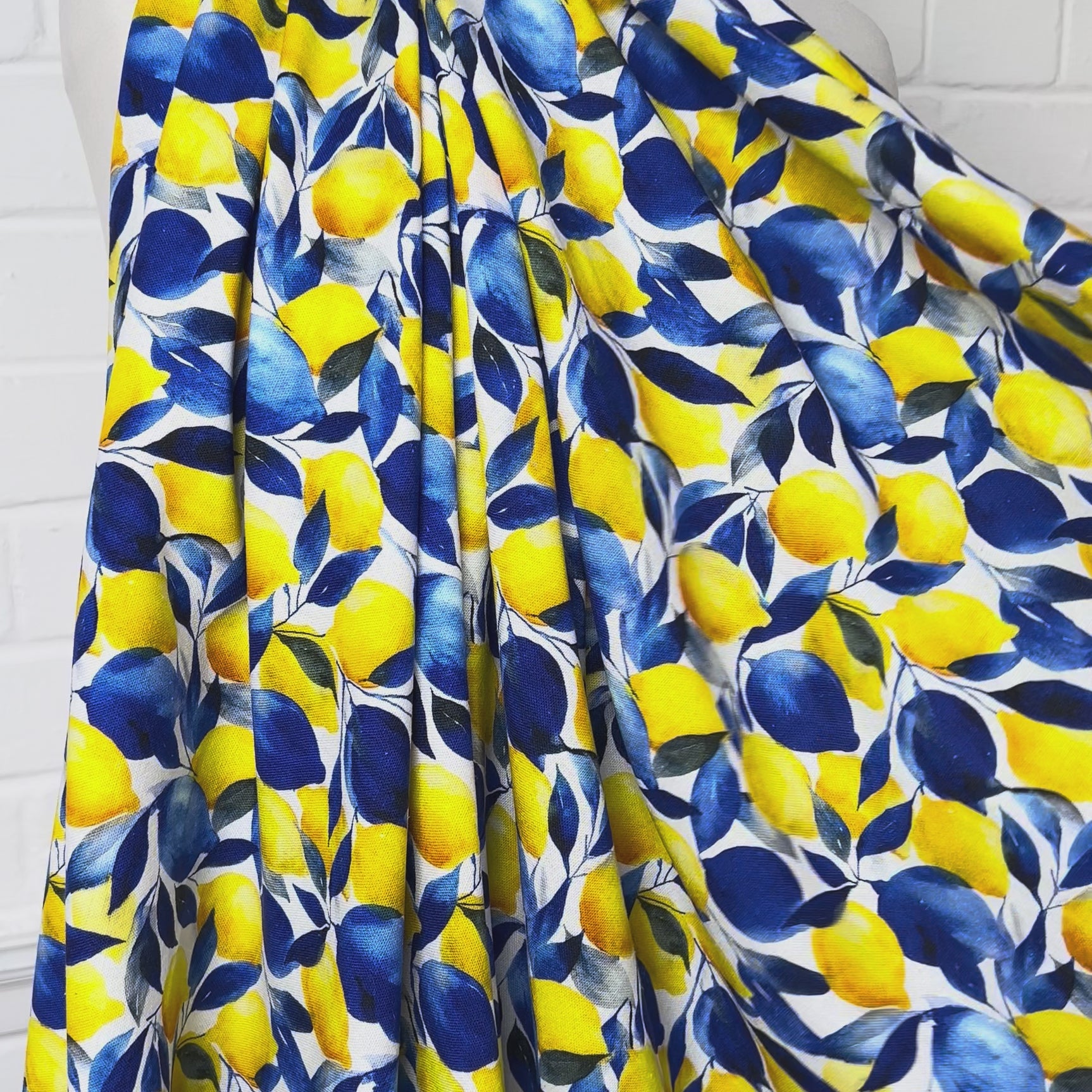 Lemon Print Rayon Linen Blend Dress Fabric Linen Mix Limoncello Video
