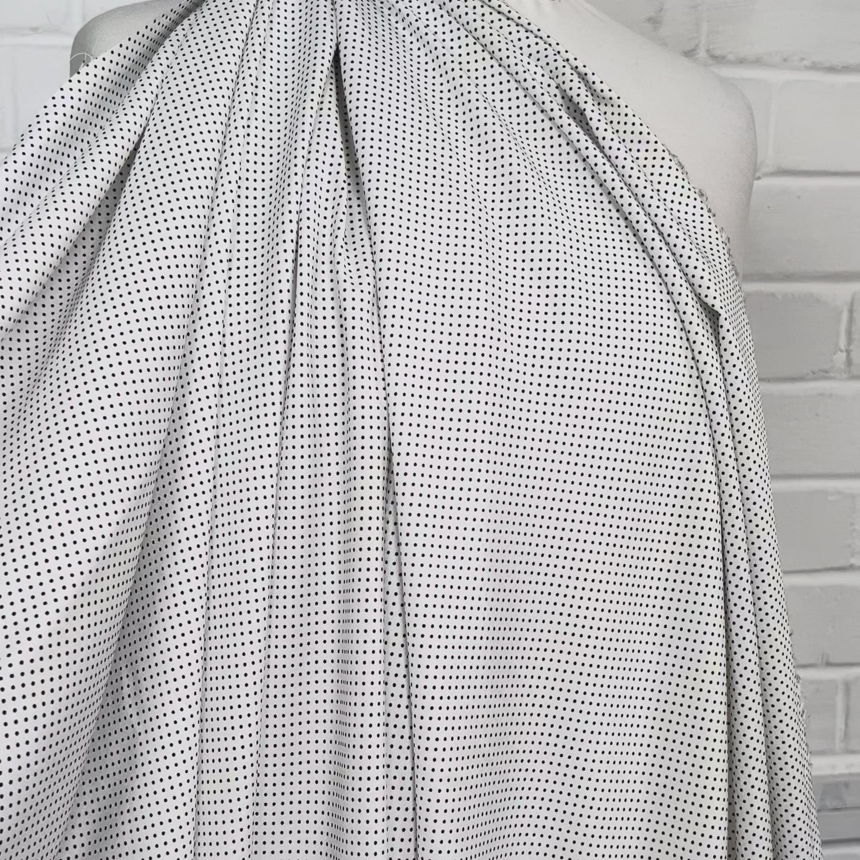 Black and White Spotted Viscose Fabric Italian Challis - Dottie Video