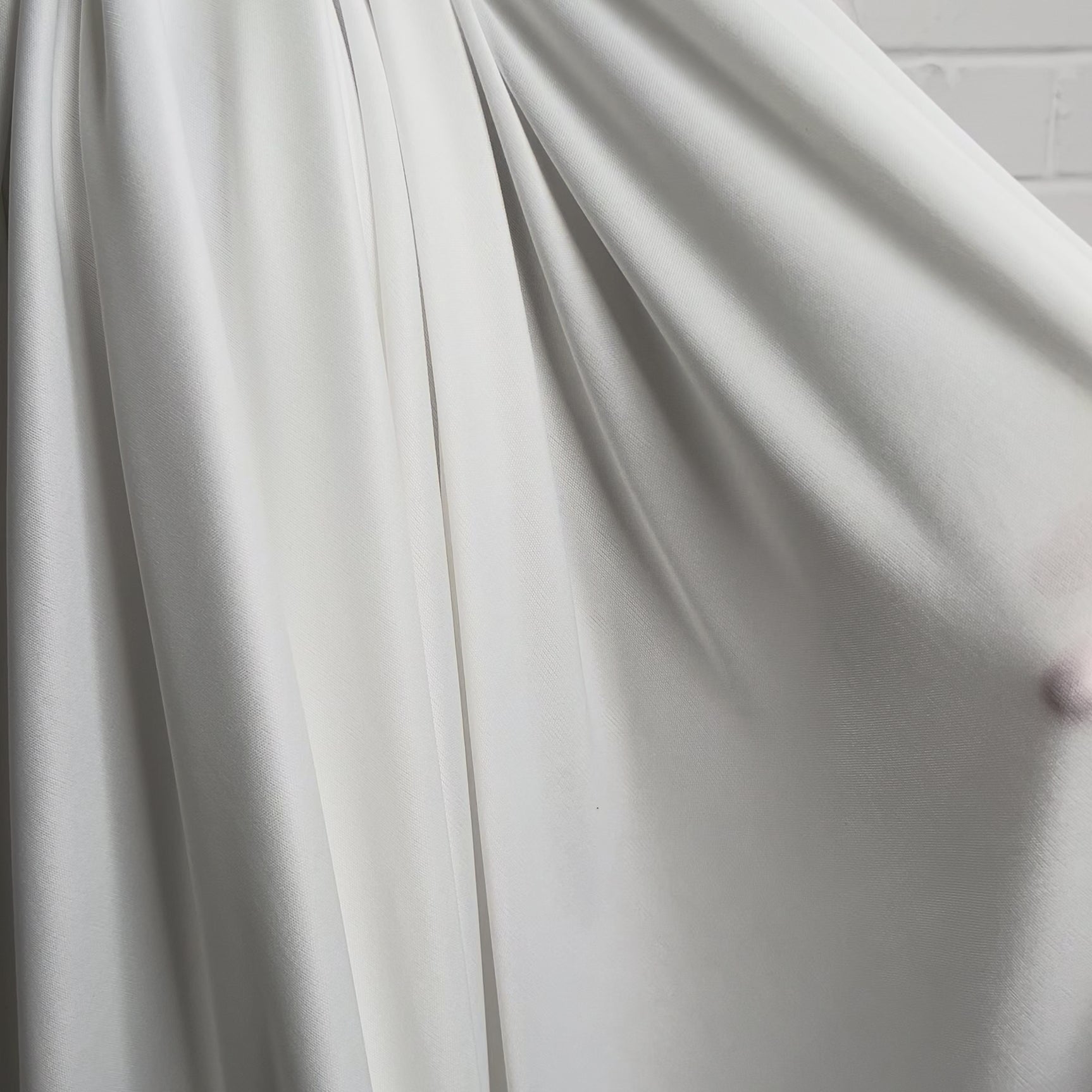 White Fine Nylon Jersey Dressmaking Fabric Marshmallow Dreams Video