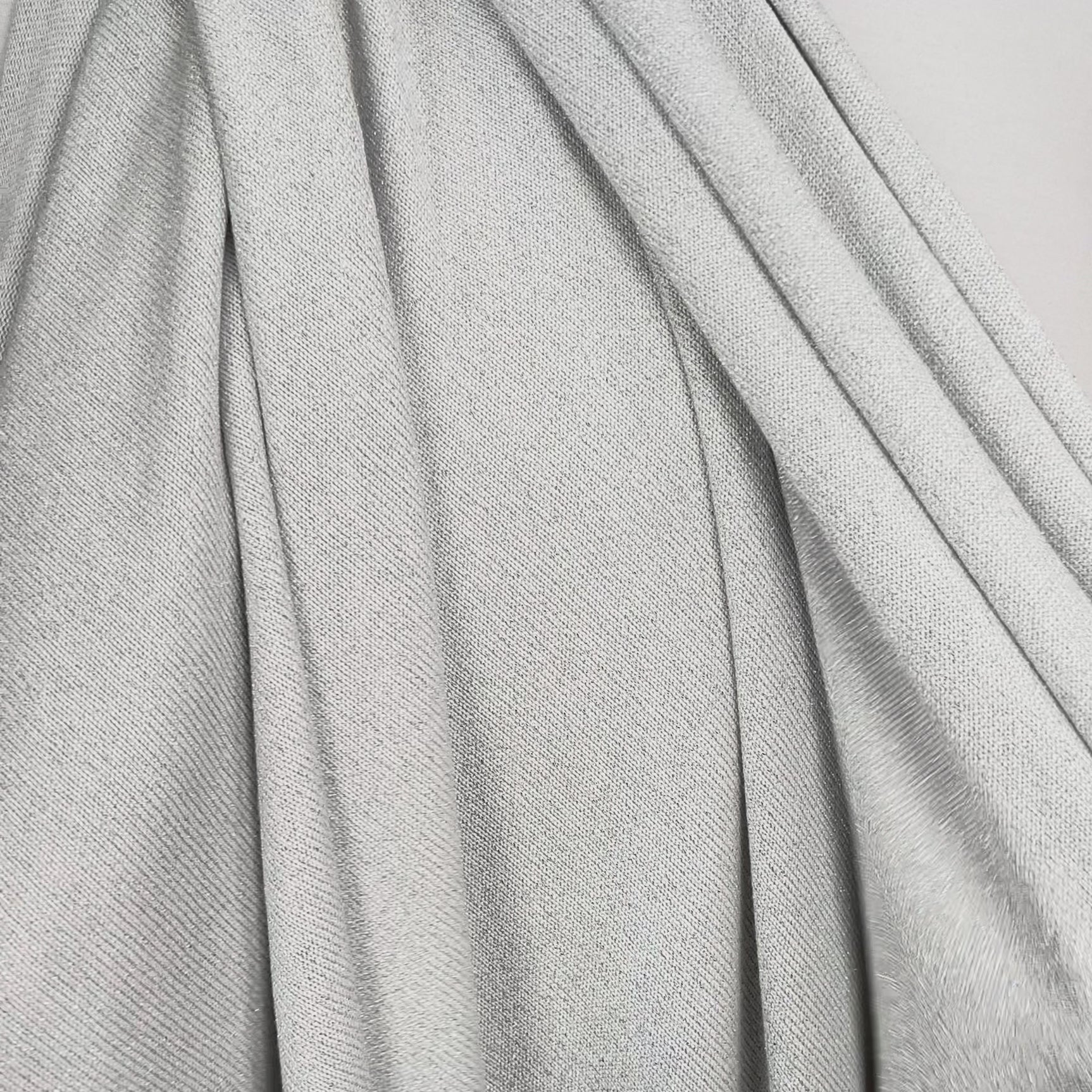 White Lurex Viscose Knitted Dress Fabric Lurex Jersey - Opal Video