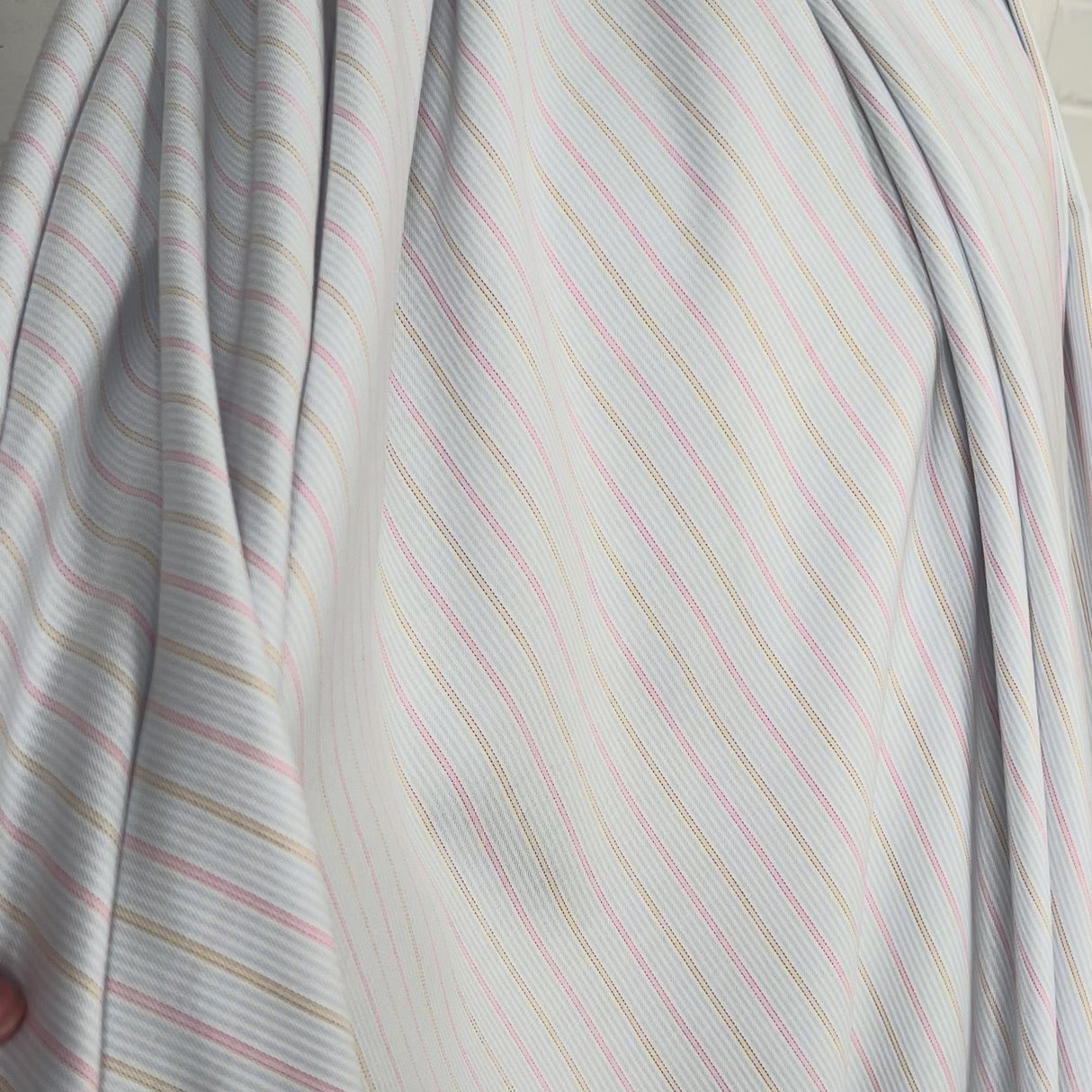 Softest Striped Cotton Italian Blue Pink Fabric Video