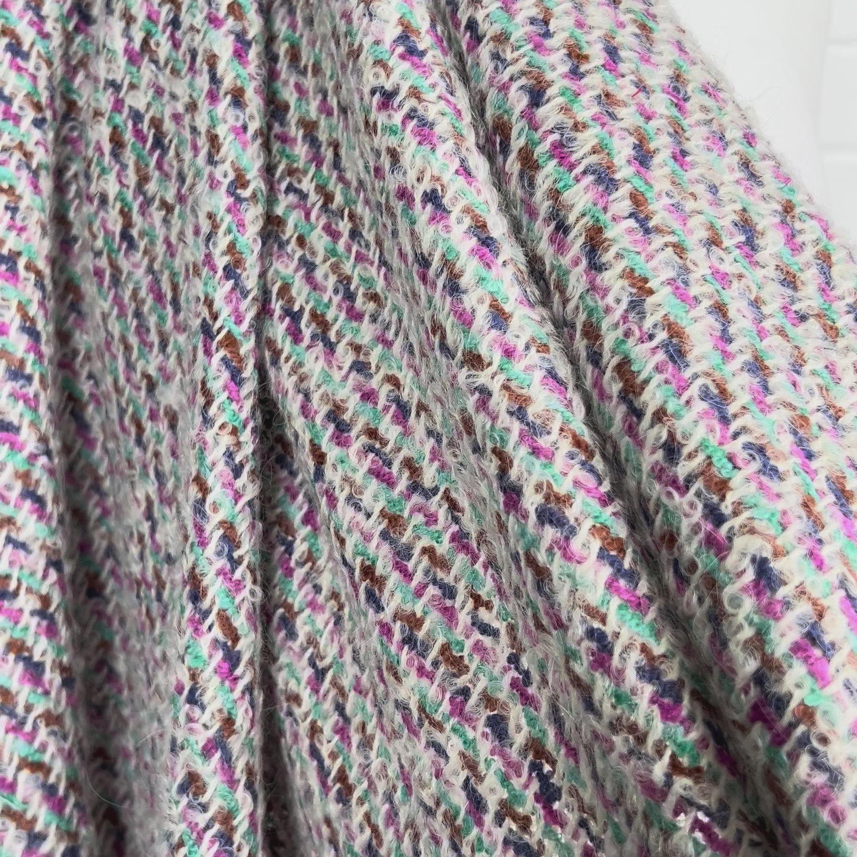 Designer Wool Blend Tweed Fabric Coat of Many Colours Video