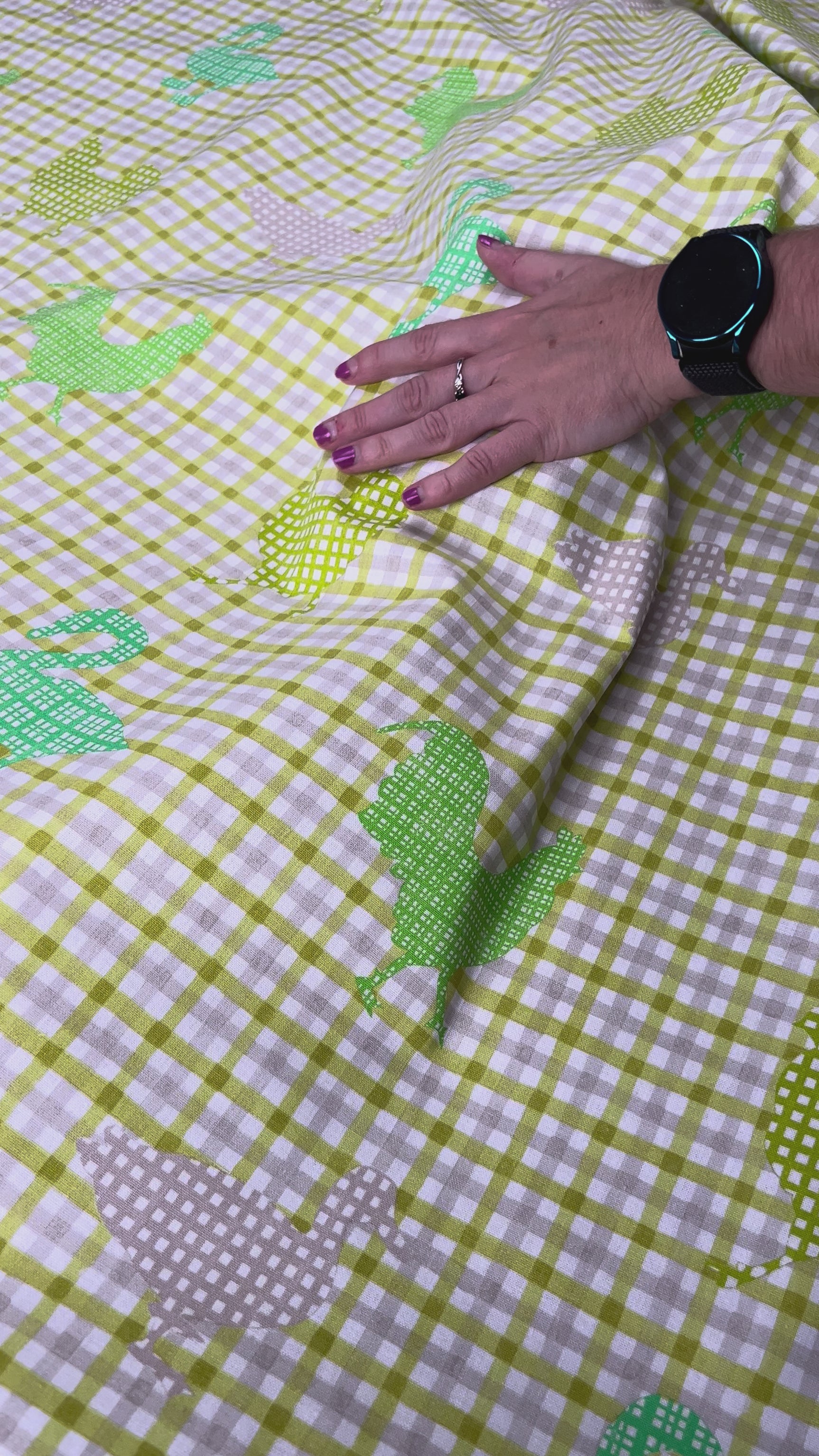 Gingham Chicken Printed Cotton Fabric Designers Guild Rosecomb Video