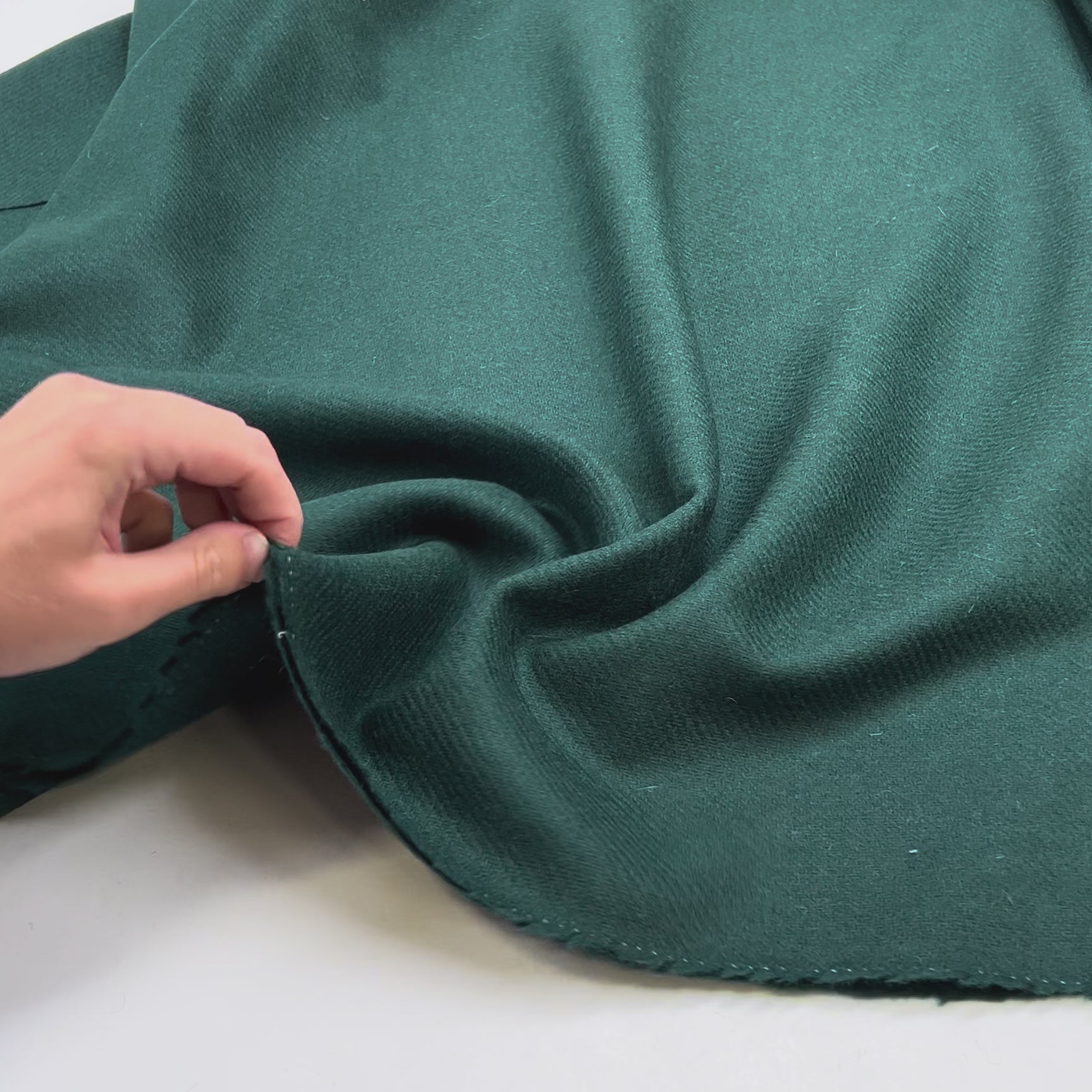 Green British 100% Wool Tweed Suiting Fabric Countryfile - Bottle Video